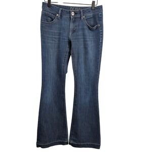 DL1961 Womens Joy Super High Rise Flare Jeans sz 28 Dark Wash Blue 4 Way Stretch